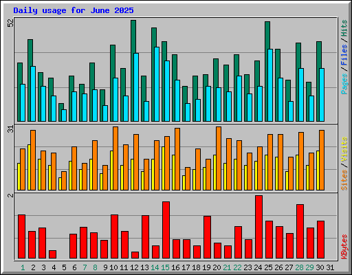 Daily usage for June 2025