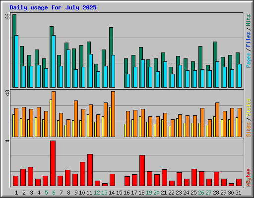 Daily usage for July 2025