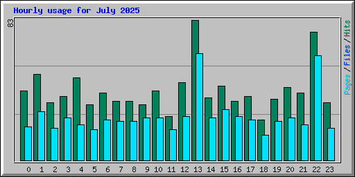 Hourly usage for July 2025