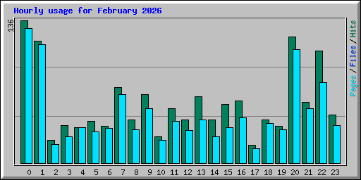 Hourly usage for February 2026